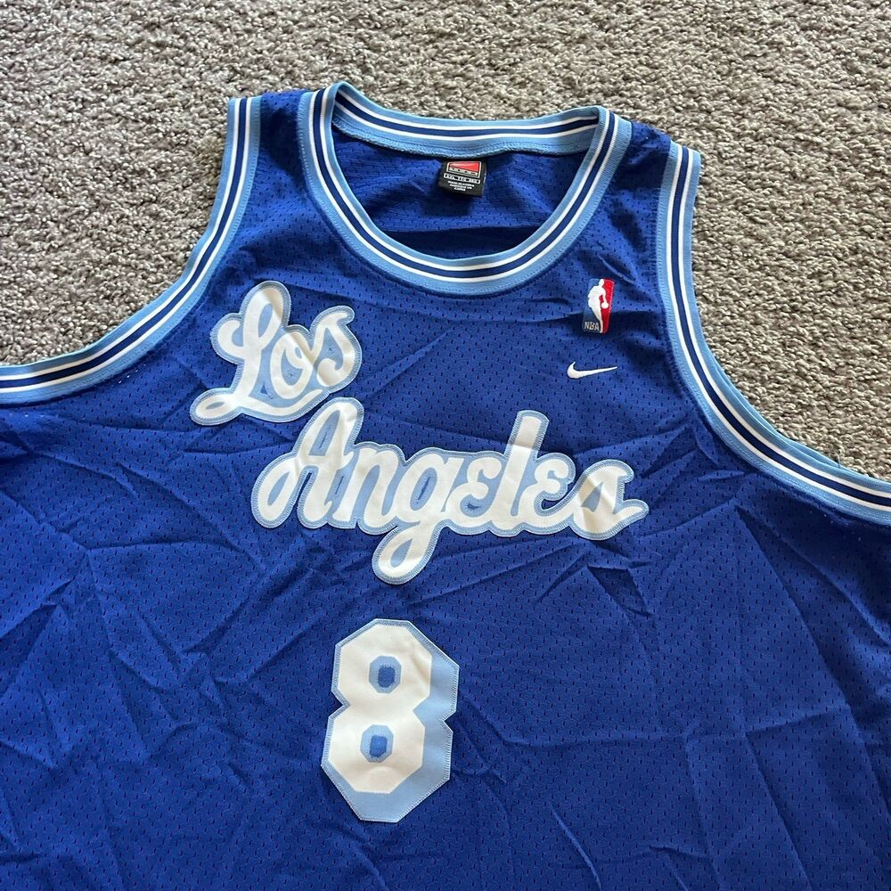 Vintage Nike Los Angeles Lakers Kobe Bryant Jersey #8 Blue Rookie Mens 2XL - Picture 4 of 9